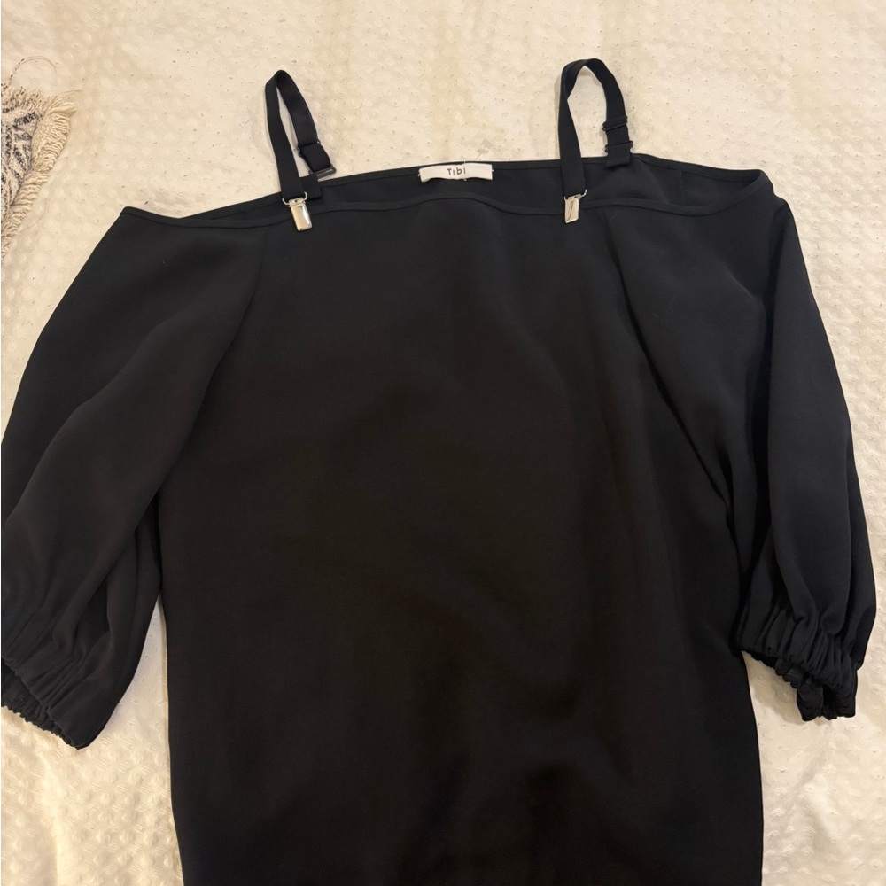 Tibi Black Off-Shoulder Blouse